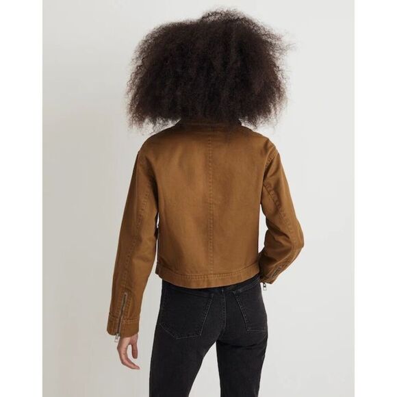 Madewell Cropped Utilitarian Jacket size S Regenerative Chino Spiced Olive - Picture 4 of 15
